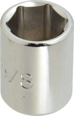 Proto - 5/8", 3/8" Drive, Standard Hand Socket - 6 Points, 1-1/8" OAL, Chrome Finish - USA Tool & Supply