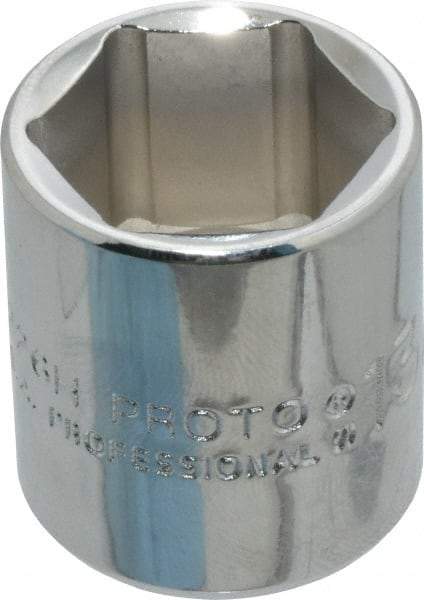 Proto - 13/16", 3/8" Drive, Standard Hand Socket - 6 Points, 1-3/16" OAL, Chrome Finish - USA Tool & Supply