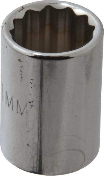 Proto - 3/8" Drive, Standard Hand Socket - 12 Points, 1-1/8" OAL, Chrome Finish - USA Tool & Supply