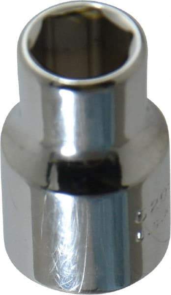 Proto - 3/8" Drive, Standard Hand Socket - 6 Points, 1-3/32" OAL, Chrome Vanadium, Chrome Finish - USA Tool & Supply