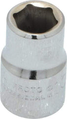 Proto - 3/8" Drive, Standard Hand Socket - 6 Points, 1-3/32" OAL, Chrome Finish - USA Tool & Supply