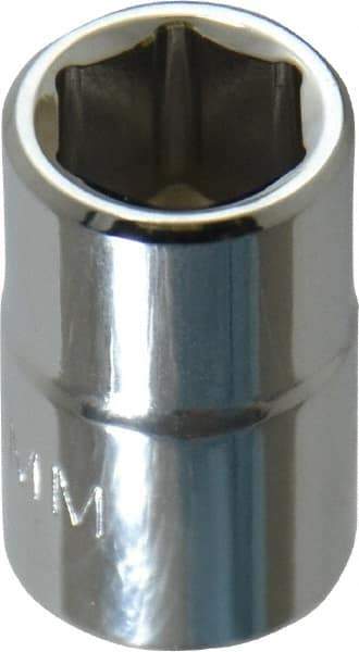 Proto - 3/8" Drive, Standard Hand Socket - 6 Points, 1-3/32" OAL, Chrome Finish - USA Tool & Supply