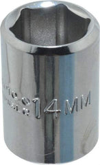 Proto - 3/8" Drive, Standard Hand Socket - 6 Points, 1-1/8" OAL, Chrome Finish - USA Tool & Supply