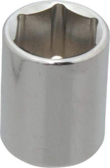 Proto - 3/8" Drive, Standard Hand Socket - 6 Points, 1-1/8" OAL, Chrome Finish - USA Tool & Supply