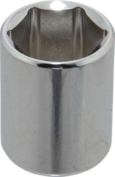 Proto - 3/8" Drive, Standard Hand Socket - 12 Points, 1-3/16" OAL, Chrome Finish - USA Tool & Supply