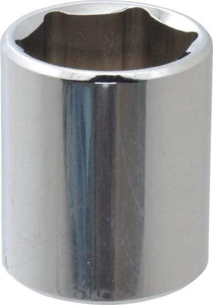 Proto - 3/8" Drive, Standard Hand Socket - 6 Points, 1-3/16" OAL, Chrome Vanadium, Chrome Finish - USA Tool & Supply