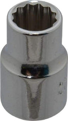 Proto - 3/8", 3/8" Drive, Standard Hand Socket - 12 Points, 1-3/32" OAL, Chrome Finish - USA Tool & Supply