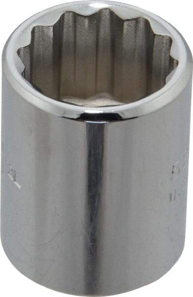 Proto - 5/8", 3/8" Drive, Standard Hand Socket - 12 Points, 1-1/8" OAL, Chrome Finish - USA Tool & Supply