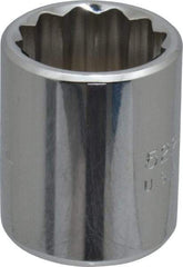 Proto - 11/16", 3/8" Drive, Standard Hand Socket - 12 Points, 1-1/8" OAL, Chrome Finish - USA Tool & Supply