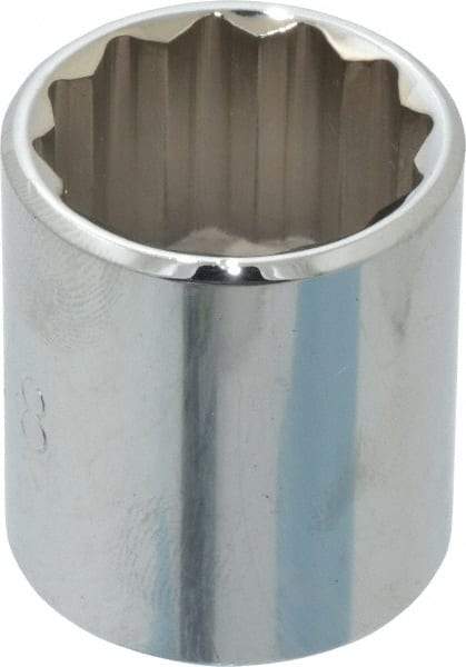 Proto - 7/8", 3/8" Drive, Standard Hand Socket - 12 Points, 1-5/16" OAL, Chrome Finish - USA Tool & Supply