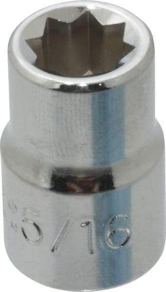 Proto - 5/16", 3/8" Drive, Standard Hand Socket - 8 Points, 1-5/64" OAL, Chrome Finish - USA Tool & Supply