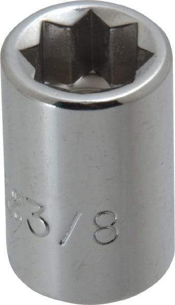 Proto - 3/8", 3/8" Drive, Standard Hand Socket - 8 Points, 1-5/64" OAL, Chrome Finish - USA Tool & Supply