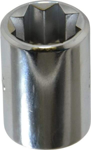 Proto - 7/16", 3/8" Drive, Standard Hand Socket - 8 Points, 1-5/64" OAL, Chrome Finish - USA Tool & Supply