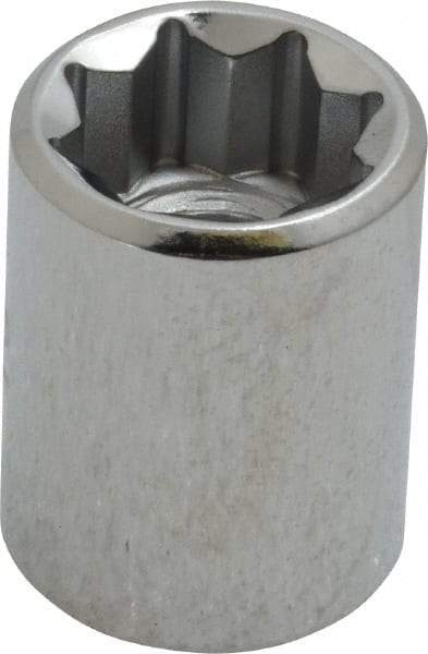 Proto - 1/2", 3/8" Drive, Standard Hand Socket - 8 Points, 1-1/8" OAL, Chrome Finish - USA Tool & Supply