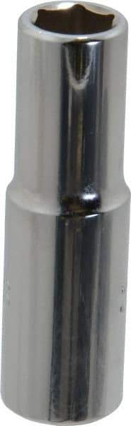 Proto - 3/8", 3/8" Drive, Deep Hand Socket - 6 Points, 2-1/8" OAL, Chrome Finish - USA Tool & Supply