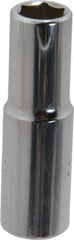 Proto - 3/8", 3/8" Drive, Deep Hand Socket - 6 Points, 2-1/8" OAL, Chrome Finish - USA Tool & Supply