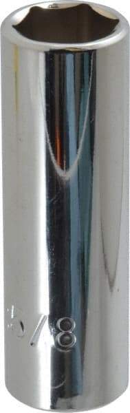 Proto - 5/8", 3/8" Drive, Deep Hand Socket - 6 Points, 2-3/4" OAL, Chrome Vanadium, Chrome Finish - USA Tool & Supply