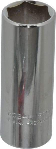 Proto - 3/4", 3/8" Drive, Deep Hand Socket - 6 Points, 2-3/4" OAL, Chrome Vanadium, Chrome Finish - USA Tool & Supply