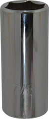 Proto - 7/8", 3/8" Drive, Deep Hand Socket - 6 Points, 2-3/4" OAL, Chrome Finish - USA Tool & Supply