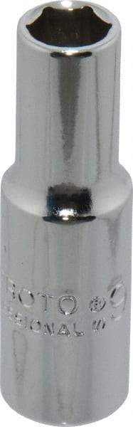 Proto - 3/8" Drive, Deep Hand Socket - 6 Points, 2-1/8" OAL, Chrome Finish - USA Tool & Supply