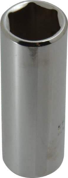 Proto - 3/8" Drive, Deep Hand Socket - 6 Points, 2-1/8" OAL, Chrome Finish - USA Tool & Supply