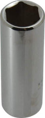 Proto - 3/8" Drive, Deep Hand Socket - 6 Points, 2-1/8" OAL, Chrome Finish - USA Tool & Supply