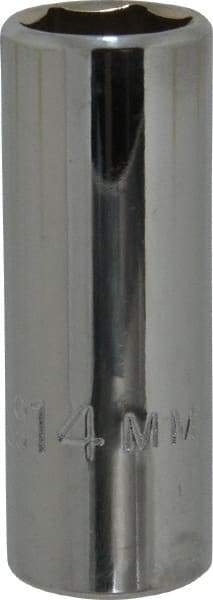 Proto - 3/8" Drive, Deep Hand Socket - 6 Points, 2-1/8" OAL, Chrome Vanadium, Chrome Finish - USA Tool & Supply