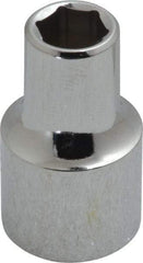 Proto - 3/8", 1/2" Drive, Standard Hand Socket - 6 Points, 1-31/64" OAL, Chrome Finish - USA Tool & Supply