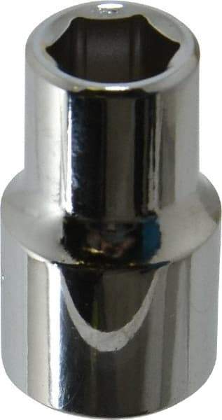 Proto - 7/16", 1/2" Drive, Standard Hand Socket - 6 Points, 1-31/64" OAL, Chrome Finish - USA Tool & Supply