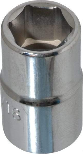 Proto - 9/16", 1/2" Drive, Standard Hand Socket - 6 Points, 1-1/2" OAL, Chrome Finish - USA Tool & Supply