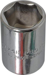 Proto - 3/4", 1/2" Drive, Standard Hand Socket - 6 Points, 1-1/2" OAL, Chrome Finish - USA Tool & Supply