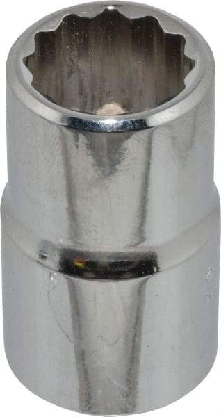 Proto - 9/16", 1/2" Drive, Standard Hand Socket - 12 Points, 1-1/2" OAL, Chrome Finish - USA Tool & Supply