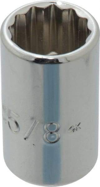 Proto - 5/8", 1/2" Drive, Standard Hand Socket - 12 Points, 1-1/2" OAL, Chrome Finish - USA Tool & Supply