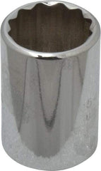 Proto - 3/4", 1/2" Drive, Standard Hand Socket - 12 Points, 1-1/2" OAL, Chrome Finish - USA Tool & Supply