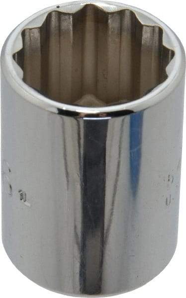 Proto - 13/16", 1/2" Drive, Standard Hand Socket - 12 Points, 1-1/2" OAL, Chrome Finish - USA Tool & Supply