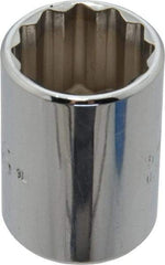 Proto - 13/16", 1/2" Drive, Standard Hand Socket - 12 Points, 1-1/2" OAL, Chrome Finish - USA Tool & Supply