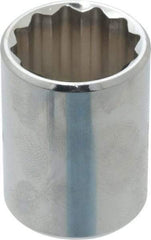 Proto - 7/8", 1/2" Drive, Standard Hand Socket - 12 Points, 1-9/16" OAL, Chrome Finish - USA Tool & Supply