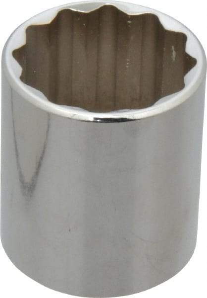 Proto - 1-3/16", 1/2" Drive, Standard Hand Socket - 12 Points, 1-3/4" OAL, Chrome Vanadium, Chrome Finish - USA Tool & Supply