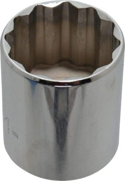 Proto - 1-1/4", 1/2" Drive, Standard Hand Socket - 12 Points, 1-3/4" OAL, Chrome Finish - USA Tool & Supply