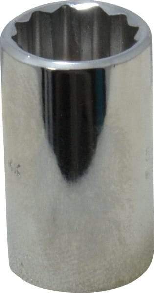 Proto - 1/2" Drive, Standard Hand Socket - 12 Points, 1-1/2" OAL, Chrome Vanadium, Chrome Finish - USA Tool & Supply