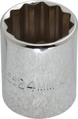 Proto - 1/2" Drive, Standard Hand Socket - 12 Points, 1-17/32" OAL, Chrome Vanadium, Chrome Finish - USA Tool & Supply