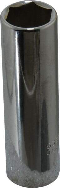 Proto - 11/16", 1/2" Drive, Deep Hand Socket - 6 Points, 3-1/4" OAL, Chrome Finish - USA Tool & Supply