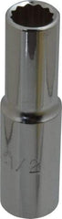 Proto - 1/2", 1/2" Drive, Deep Hand Socket - 12 Points, 3-1/4" OAL, Chrome Finish - USA Tool & Supply