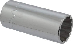 Proto - 1-1/16", 1/2" Drive, Deep Hand Socket - 12 Points, 3-1/4" OAL, Chrome Finish - USA Tool & Supply