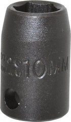 Proto - 3/8" Drive 10mm Standard Impact Socket - 6 Points, 1-1/32" OAL - USA Tool & Supply