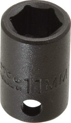 Proto - 3/8" Drive 11mm Standard Impact Socket - 6 Points, 1-1/32" OAL - USA Tool & Supply