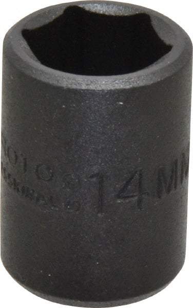 Proto - 3/8" Drive 14mm Standard Impact Socket - 6 Points, 1-3/32" OAL - USA Tool & Supply