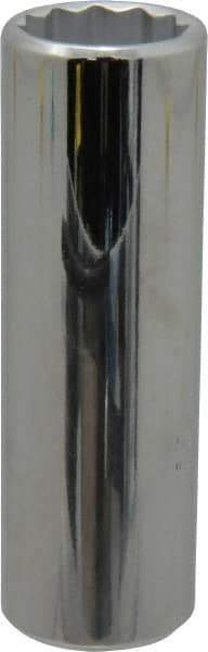 Proto - 1/2" Drive, Deep Hand Socket - 12 Points, 3-1/4" OAL, Chrome Finish - USA Tool & Supply