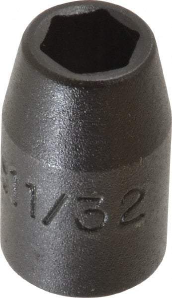 Proto - 3/8" Drive 11/32" Standard Impact Socket - 6 Points, 1-3/32" OAL - USA Tool & Supply