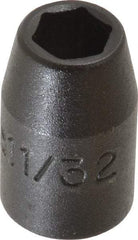 Proto - 3/8" Drive 11/32" Standard Impact Socket - 6 Points, 1-3/32" OAL - USA Tool & Supply